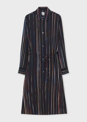 ＜Paul Smith (Women)＞ウィメンズ　”Ｓｉｇｎａｔｕｒｅ　Ｐｉｎｓｔｒｉｐｅ”　シルク　ワンピース（２５５０８０６０９Ｄ）