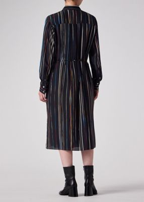 ウィメンズ　”Ｓｉｇｎａｔｕｒｅ　Ｐｉｎｓｔｒｉｐｅ”　シルク　ワンピース（２５５０８０６０９Ｄ）