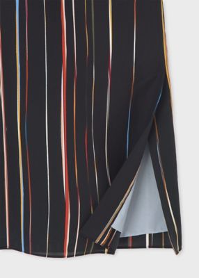 ウィメンズ　”Ｓｉｇｎａｔｕｒｅ　Ｐｉｎｓｔｒｉｐｅ”　シルク　ワンピース（２５５０８０６０９Ｄ）