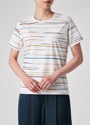 ウィメンズ　”Ｓｉｇｎａｔｕｒｅ　Ｐｉｎｓｔｒｉｐｅ”　半袖Ｔシャツ（２５５１０３３２９Ｖ）