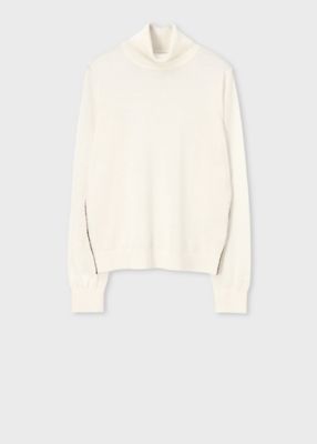 ＜Paul Smith (Women)＞ウィメンズ　ドレープウール　ストライプ　タートルネック　ニット（２５５２２０ＫＮ１７８）