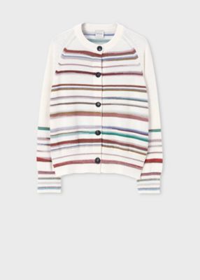 ＜Paul Smith (Women)＞ウィメンズ　マルチストライプ　クルーネック　カーディガン（２５５２８０５４１Ｎ）