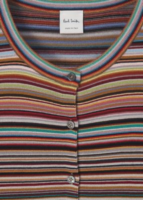 Paul smith ポールスミス 上質 カーディガン 細身シルエット グリーン ウィメンズ ニットウェア ｜ポール・スミス