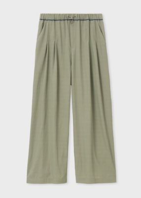 【ケケチャマ】Paul Smith ワイドパンツ サイドライン　緑　美品 グリーン系 Paul Smith (Women)の大きいサイズ 13号～25号／2L