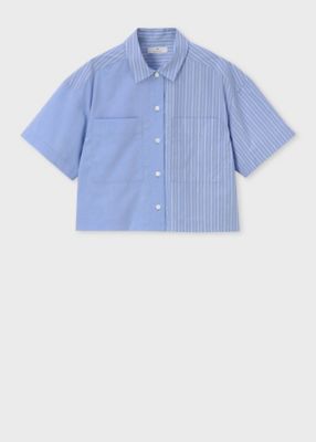 ＜Paul Smith (Women)＞ウィメンズ　ストライプ　ミックス　半袖シャツ（２５５３０３ＳＨ２７８）