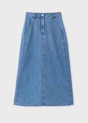 ＜Paul Smith (Women)＞ウィメンズ　インディゴ　デニム　ロング　スカート（２５５３０７ＳＫ２２２）