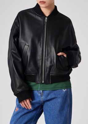 美品　THE ROW ラムレザーブルゾン　送料無料 ウィメンズ ラムレザー MA－1 ブルゾン（255321JK350