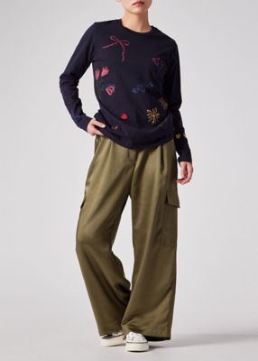 ウィメンズ サテン ミリタリー カーゴパンツ（255323TR200