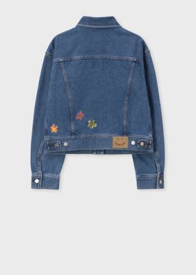 【入手困難】激レア！ ヴィンテージ　Paul Smith　ジャケット ウィメンズ PS Happy フラワーエンブロイダリー デニム