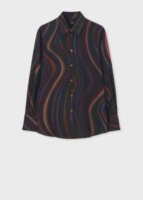 ＜Paul Smith (Women)＞ウィメンズ　“Ｗｉｎｔｅｒ　Ｓｗｉｒｌ”　プリント　シャツ（２５５３５５３３５Ｂ）