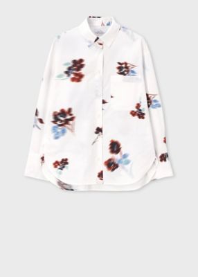 ＜Paul Smith (Women)＞ウィメンズ　”Ｄａｍａｓｋ　Ｒｏｓｅ”　プリント　シャツ（２５５３５７３５７Ｂ）