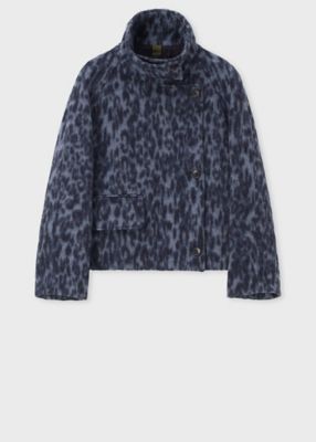 ＜Paul Smith (Women)＞【送料無料】ウィメンズ　ウールブレンド　レオパード　スタンドブルゾン（２５５３９２４２５Ｊ）