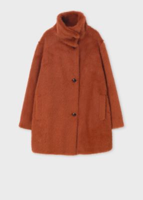 ＜Paul Smith (Women)＞ウィメンズ　ラストオレンジ　フェイクファー　コート（２５５３９３３５２Ｃ）