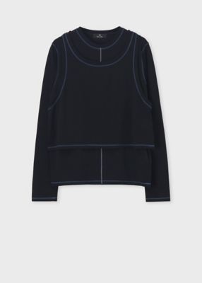 Paul Smith (Women)/ポール・スミス ウィメンズ レイヤード シアー カットソー(255429J377) クロ トップス【三越伊勢丹/公式】