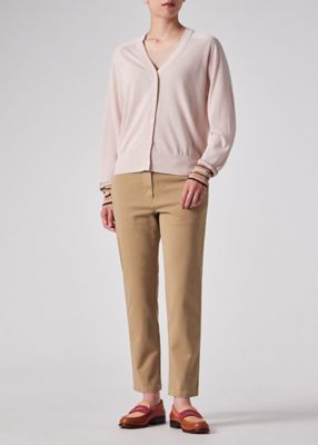 ポールスミス Paul Smith Vネック カーディガン M サーモンピンク Paul Smith｜ウィメンズ デザイン ステッチ Vネック