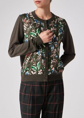 ウィメンズ ”Number Floral” コンビ カーディガン