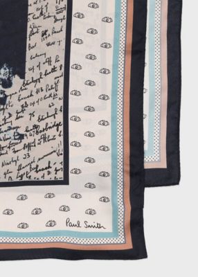 スカーフ PAUL SMITH Woman Scarf White W1A250MP439 01 ウィメンズ ”Travel Scarf” シルク スカーフ