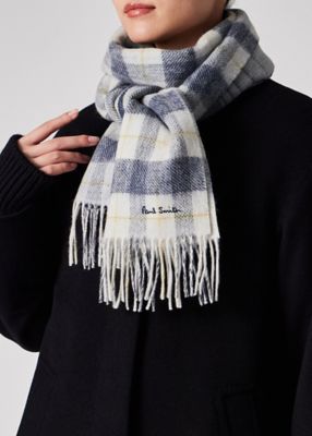 ウィメンズ オンブレ リバーシブル チェック マフラー