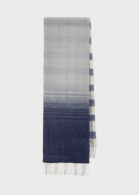 ウィメンズ オンブレ リバーシブル チェック マフラー