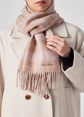 ウィメンズ オンブレ リバーシブル チェック マフラー