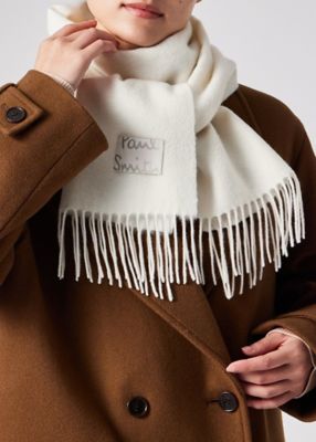 ウィメンズ ”Cropped Logo” カシミヤブレンド マフラー