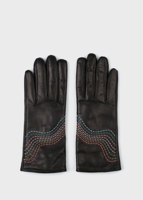 ポールスミス　レザーグローブ ウィメンズ スワール ステッチ レザーグローブ