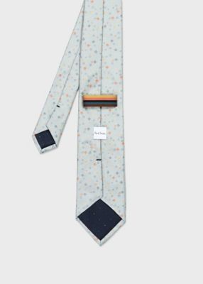 【超美品】ポールスミス 総柄 花柄 ジャガード 幾何学模様 パープル オレンジ Tiny Floral” タイ（260056552MER） | Paul