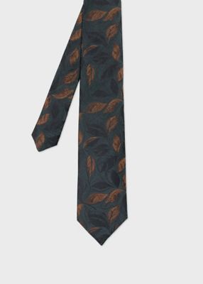 y 美品 Paul Smith Savile Clifford 裏地総柄 スケッチリーフ タイ（260063552MJ） | Paul Smith (Men