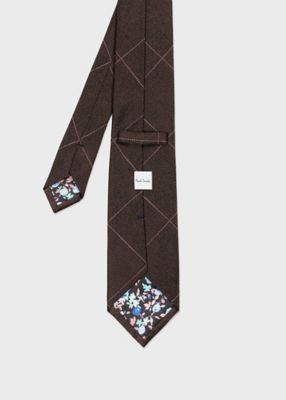 新品タグ付き PaulSmith ネクタイ ギンガムチェック ロゴ総柄 光沢 ネクタイ（260069552MJ） | Paul Smith (Men)/ポール