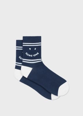 Paul Smith ソックス 4足セット 25-27cm PS Happy” ダブルライン ミディアムソックス