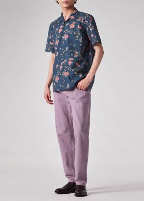 Faded Floral” オープンカラーシャツ