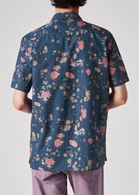 Faded Floral” オープンカラーシャツ