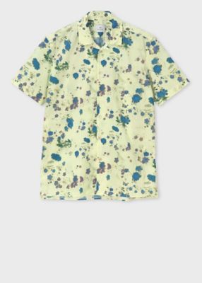 Faded Floral” オープンカラーシャツ
