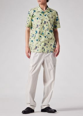 Faded Floral” オープンカラーシャツ