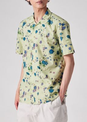 Faded Floral” オープンカラーシャツ