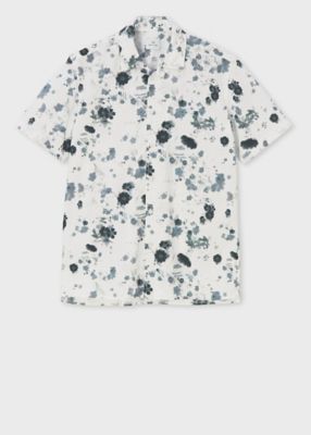 Faded Floral” オープンカラーシャツ