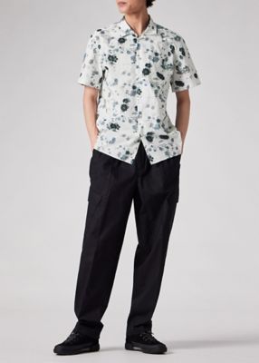 Faded Floral” オープンカラーシャツ