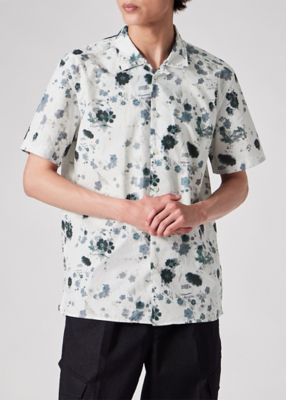 Faded Floral” オープンカラーシャツ