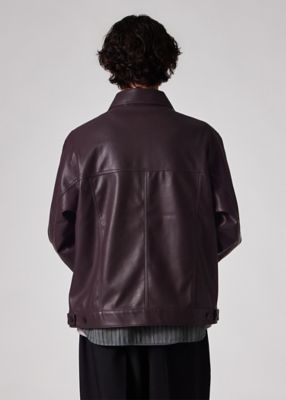PAUL SMITH ダウンジャケット ジップアップ フード レザー L 茶 美品