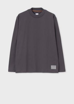Cropped Logo” モックネック長袖Tシャツ