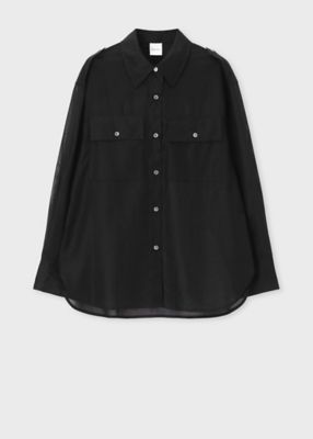 Paul Smith BLACK 国内正規品 キャミソール柄 シャツ ブラウス ウィメンズ シアーコンビネーション 長袖シャツ（265008404B