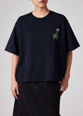 ウィメンズ フローラルエンブロイダリー 半袖Tシャツ