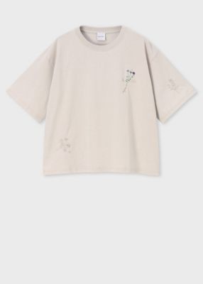ウィメンズ フローラルエンブロイダリー 半袖Tシャツ