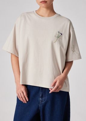 ウィメンズ フローラルエンブロイダリー 半袖Tシャツ