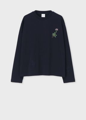 ウィメンズ フローラルエンブロイダリー 長袖Tシャツ