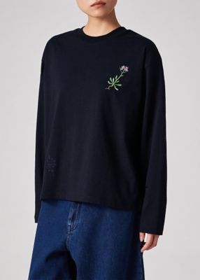 ウィメンズ フローラルエンブロイダリー 長袖Tシャツ