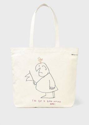 Paul Smith (Men)/ポール・スミス Drawn by Paul ”Gentleman&Bird” トートバッグ(353007B090T)