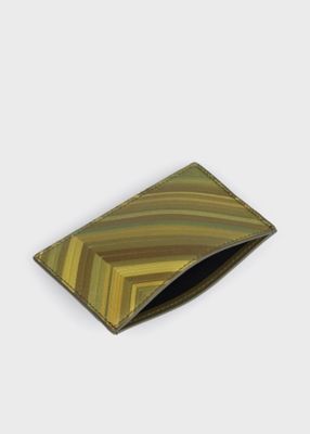 Green Chevron Leather” パスケース