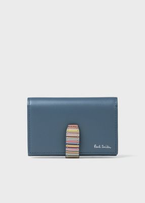 ストライプカラードエッジ 名刺入れ（グレイッシュベージュ