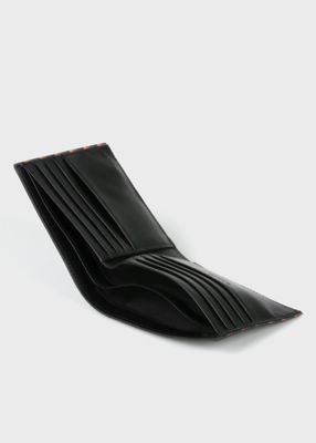 ✨極美品✨現行✨Paul　Smithブライトストライプトリム 　折り財布　黒 ブライトストライプトリム 2つ折り財布